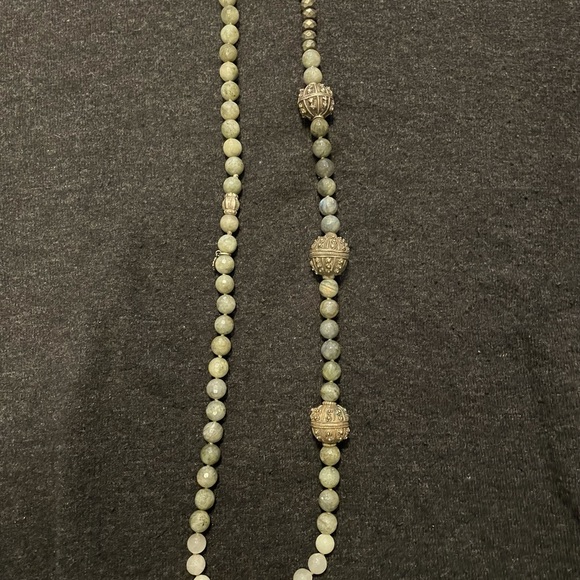 Yemen vintage silver beads labradorite bead necklace by Designer Ria B - Picture 6 of 9
